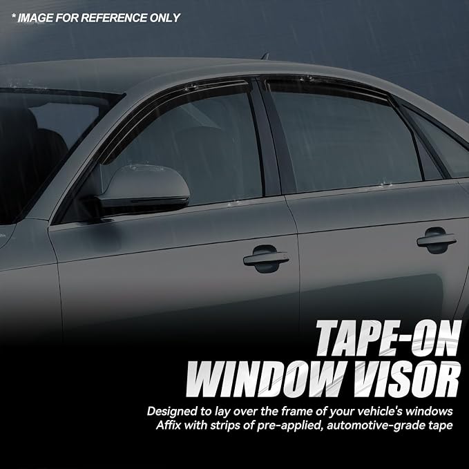 Auto Dynasty 4Pcs Carbon Fiber Pattern Window Visors Compatible - Image 3
