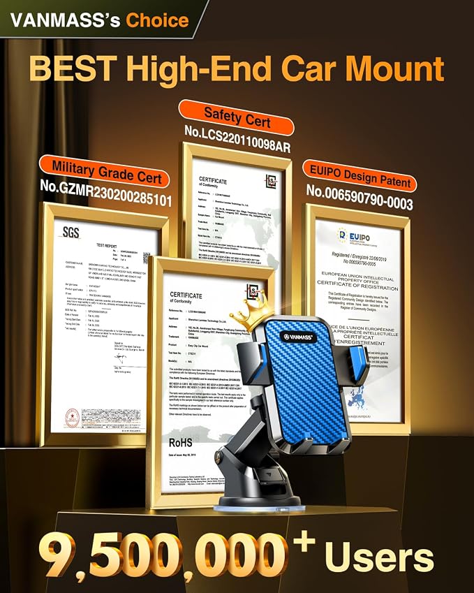 VANMASS Universal Car Phone Mount, 【Patent & Safety Certs】 Upgraded Handsfree - Image 3