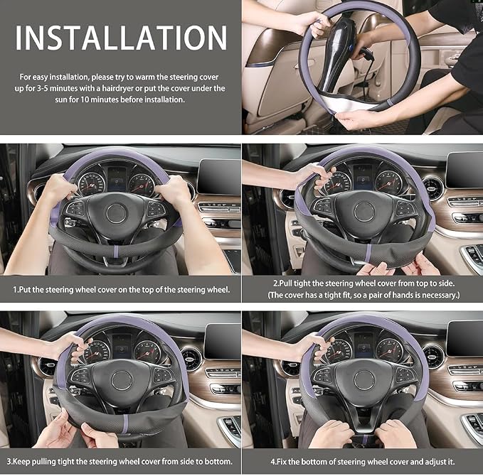 COFIT Breathable Car Steering Wheel Cover 15 inch Auto Universal Leather Wrap - Image 6