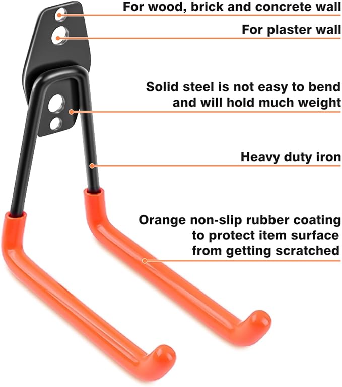 Garage Hooks Heavy Duty 14 Pack, Steel Garage Storage Hooks, Tool Hangers - Image 3