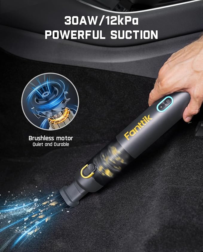 Fanttik Slim V8 Mate Cordless Car Vacuum Suction Power 12000Pa, Portable Mini - Image 6