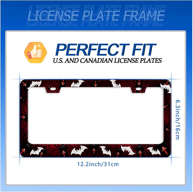 Bats License Plate Frame Spiders Web License Plate Holder Gothic Funny Car - Image 7