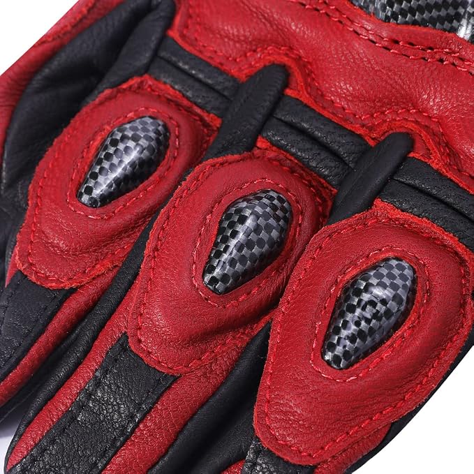 Harssidanzar Breathable Leather Motorcycle Gloves Touchscreen - Image 5