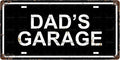 DAD'S GARAGE Space Vintage Metal Tin Sign License Plate Bar Cafe Garage Cave by Unknown