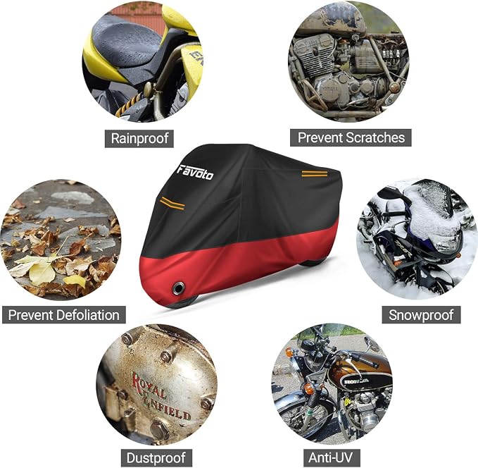 Favoto Motorcycle Cover Waterproof Outdoor - Image 7