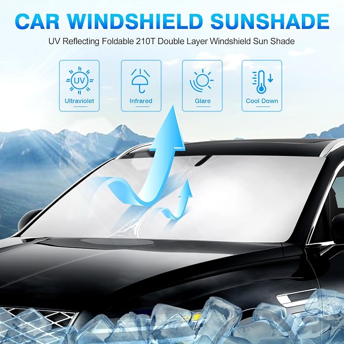 KUST Windshield Sun Shade for Genesis GV80 2021 2022 2023 2024 2025 Window - Image 2