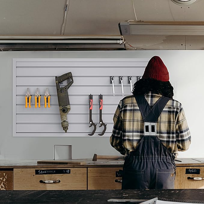 NeatiEase 2 x 4ft Slatwall Panel Wall Storage Systems, Slat Wall Paneling - Image 5