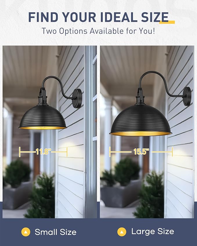 kudos Porch Light Motion Sensor 15.5" Large Outdoor Gooseneck Barn Light - Image 3