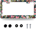 Folk Art Flowers License Plate Frame Beautiful Floral License Plate Holder by NEWCOCO