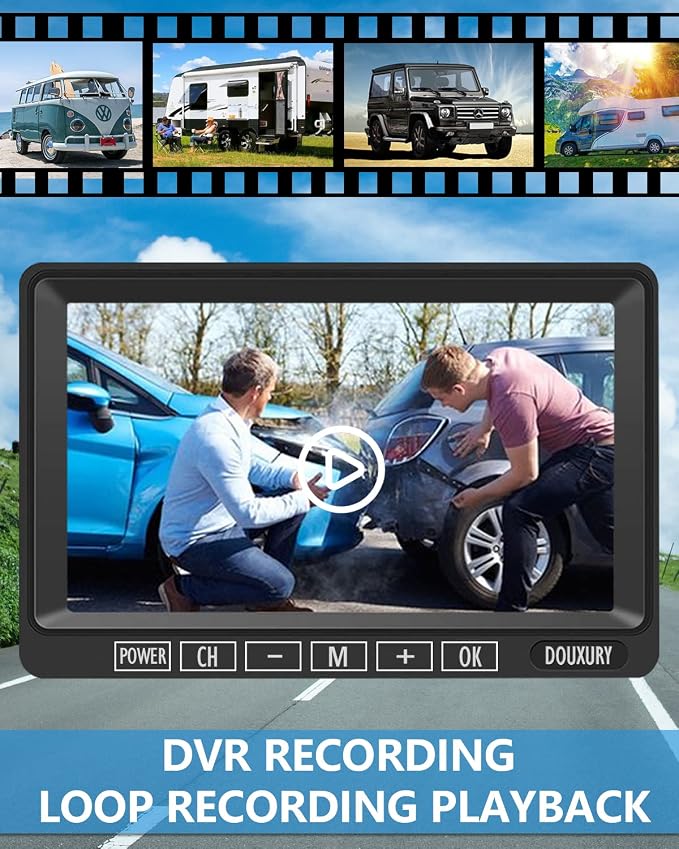 Wireless RV Backup Camera, DOUXURY IP69 Waterproof 170° Wide View Angle HD - Image 3