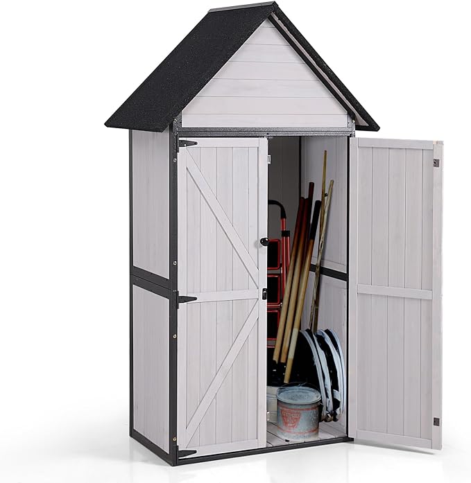 GUTINNEEN Sheds Outdoor Storage Wooden Garden Tool Shed by GUTINNEEN
