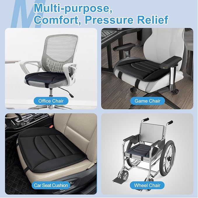 Car Seat Cushion Chair Cushions, 1.2in Memory Foam Pressure Relief Seat Cushion - Image 5