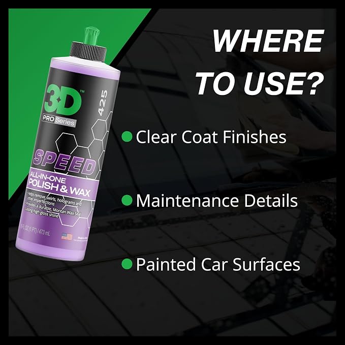 3D Speed All-In-One Polish & Wax – Scratch & Swirl Remover, Easy Application – - Image 5