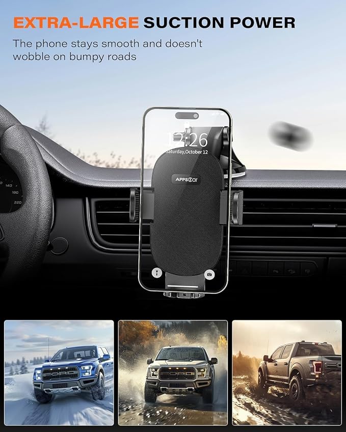 APPS2Car Car Phone Holder for Dashboard & Windshield, Adjustable Long Arm - Image 4