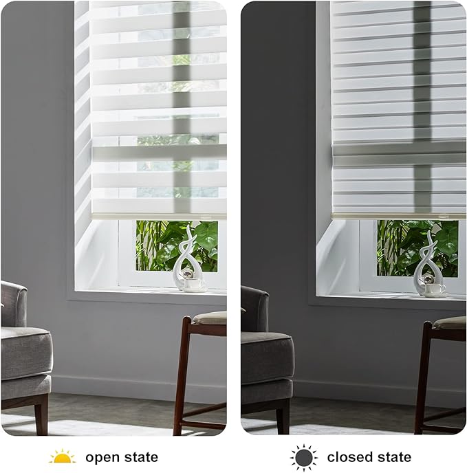 Persilux Cordless Zebra Blinds for Windows Free-Stop Window Shades Dual Layer - Image 5