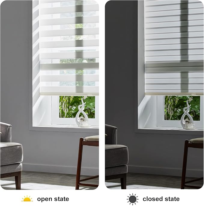 Persilux Cordless Zebra Blinds for Windows Free-Stop Roller Windows Shades Dual - Image 5