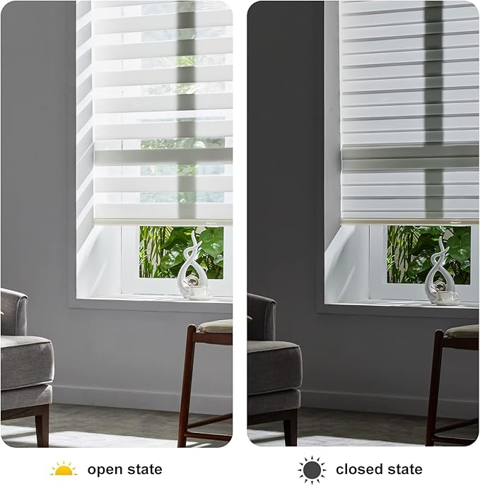 Persilux Cordless Zebra Blinds for Windows Free-Stop Dual Layer Roller Windows - Image 5