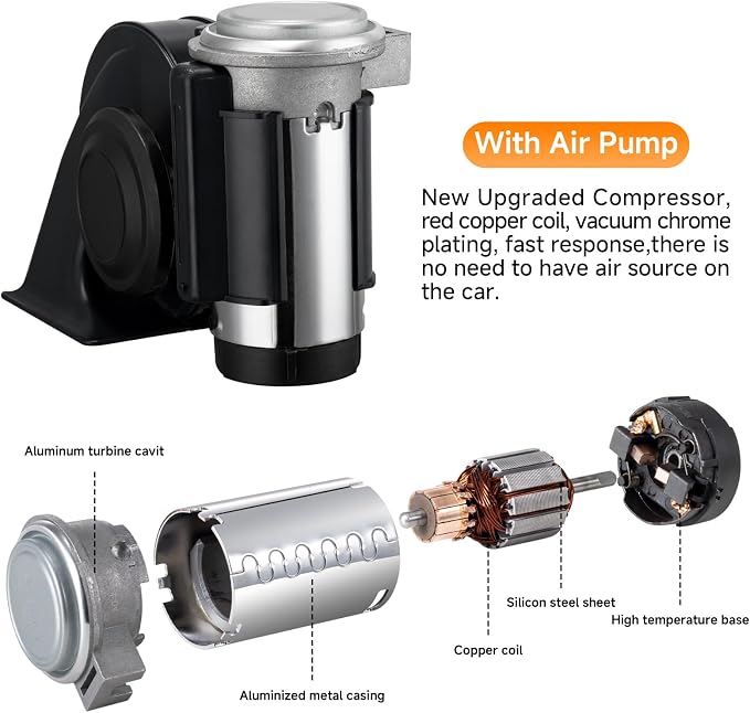Air Horn for Truck, Super High Pitched Train Horn for Car, Waterproof Snail - Image 4