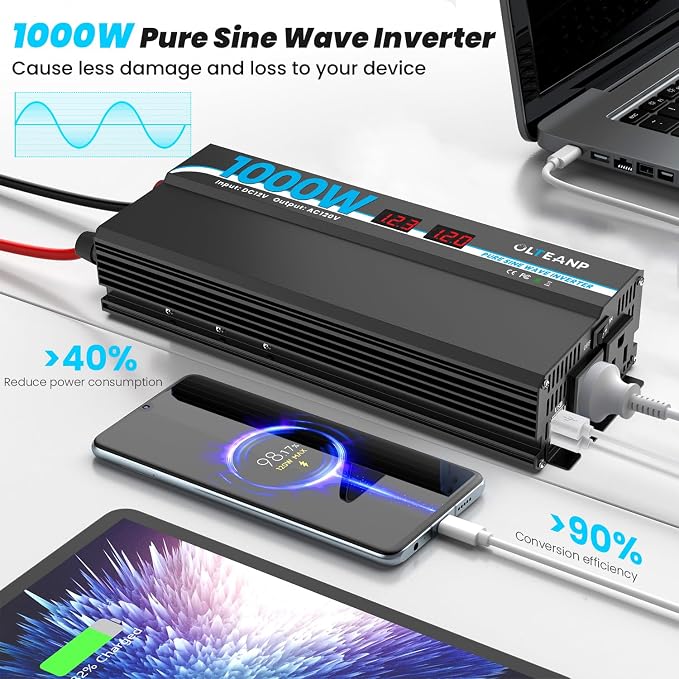 1000W Pure Sine Wave Power Inverter - Image 2