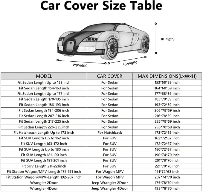 MORNYRAY Waterproof Car Cover All Weather Snowproof UV Protection Windproof - Image 6