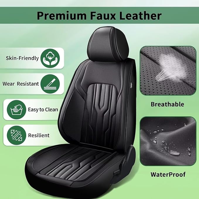 YORKNEIC Fit for Hyundai Kona Seat Covers 2018-2025: Leather Waterproof Car - Image 5