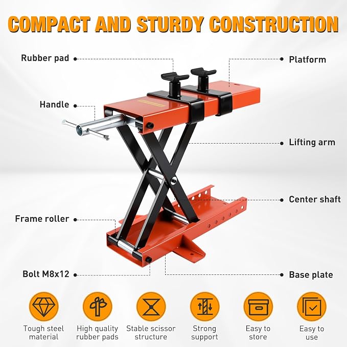 Nilight Motorcycle Lift 1100 LBS ATV Scissor Jacks - Image 8