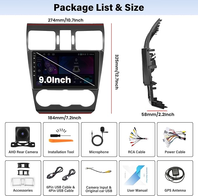 UNITOPSCI 4G+64G Radio for Subaru Forester WRX Impreza 2015-2018 Android Car - Image 8