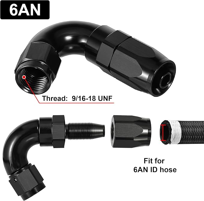EVIL ENERGY 6AN 120 Degree One Piece Full Flow Hose End Fitting Swivel - Image 2