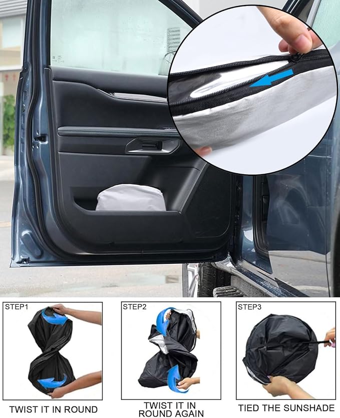 2025 Upgrade Front Windshield Sun Shade Foldable Ford Ranger Sun Shade Foldable - Image 4