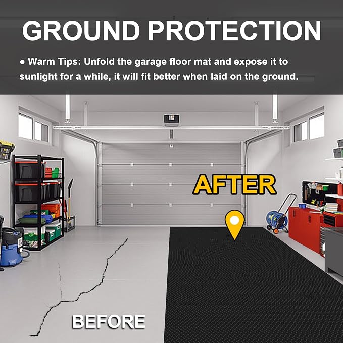Garage Floor Mat 2.8mm Thickness PVC Garage Flooring Roll Diamond Plate Floor - Image 2
