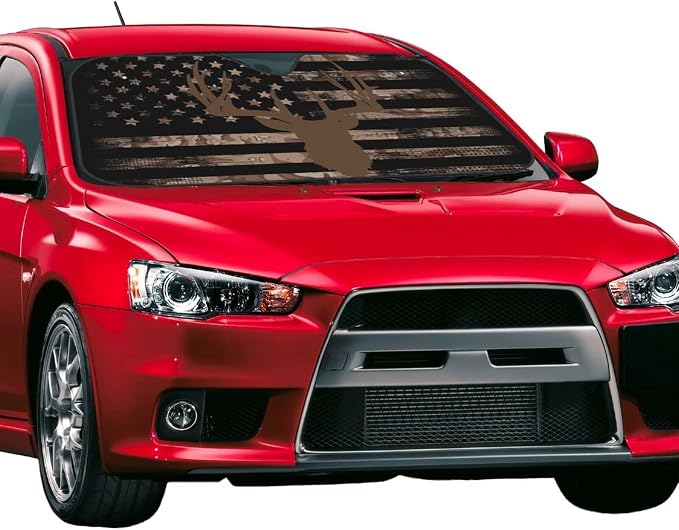 American Flag Camouflage Car Windshield Sunshade Front Window Sun Visor - Image 2