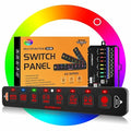Auxbeam 8 Gang Slim Switch Panel RGB AS-R80 Toggle Momentary Pulsed Dimmable by Auxbeam