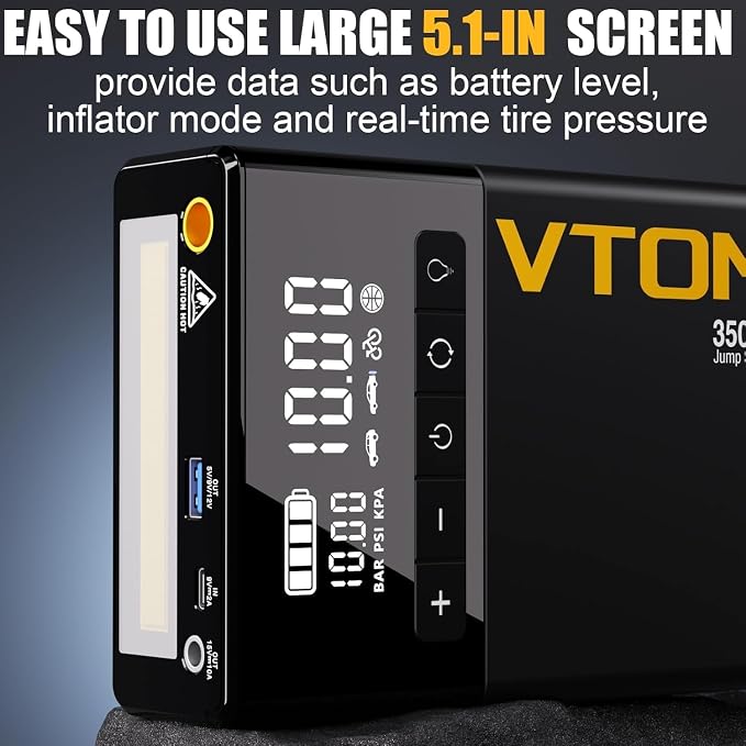 VTOMAN X5 Jump Starter with Air Compressor, 3500A Portable Car Battery Booster - Image 4