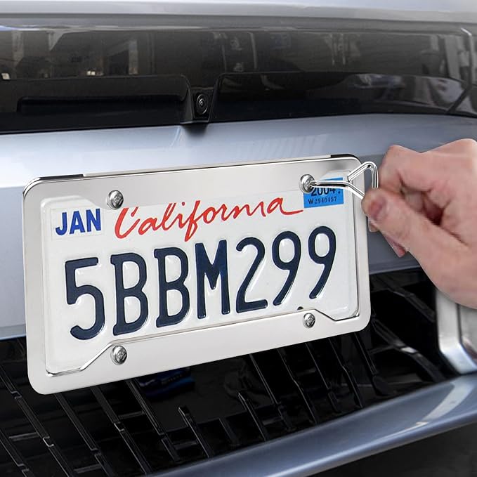 2 Pcs 4 Holes Stainless Steel License Plate Frame，Car License Plate Holder - Image 4