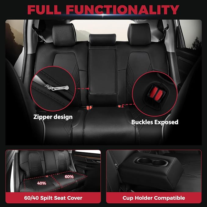 FREESOO CRV Seat Covers Full Set, - Image 4