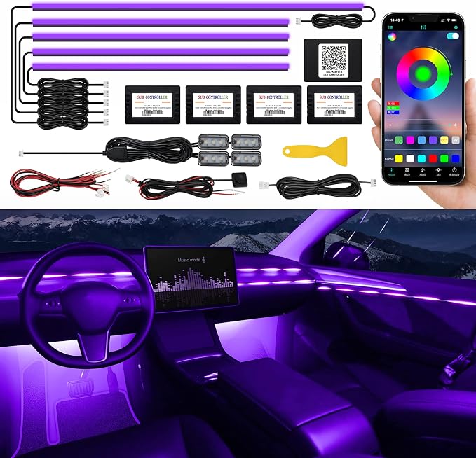 Acrylic Interior Car LED Strip Light by MAODANER