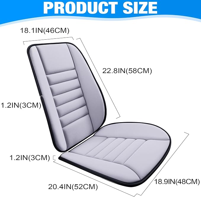 MYFAMIREA Car Seat Cushion and Back Support Pillow 1.2'' Thick Memory Foam Desk - Image 8