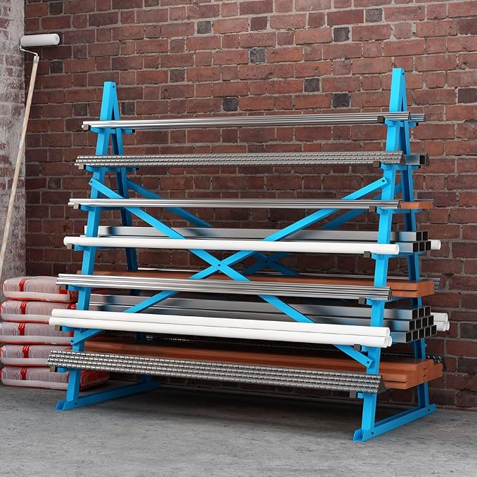 Yeeoy Steel Horizontal Storage Rack, 7 Tier Detachable Lumber Storage Rack - Image 2