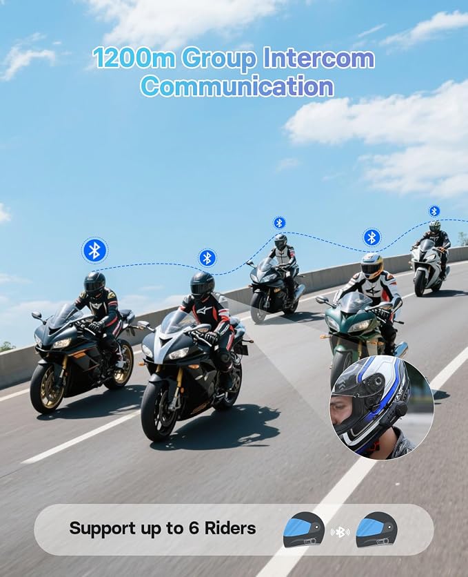 FreedConn KY PRO Hi-Res Motorcycle Helmet Bluetooth Headset, Motorcycle - Image 3