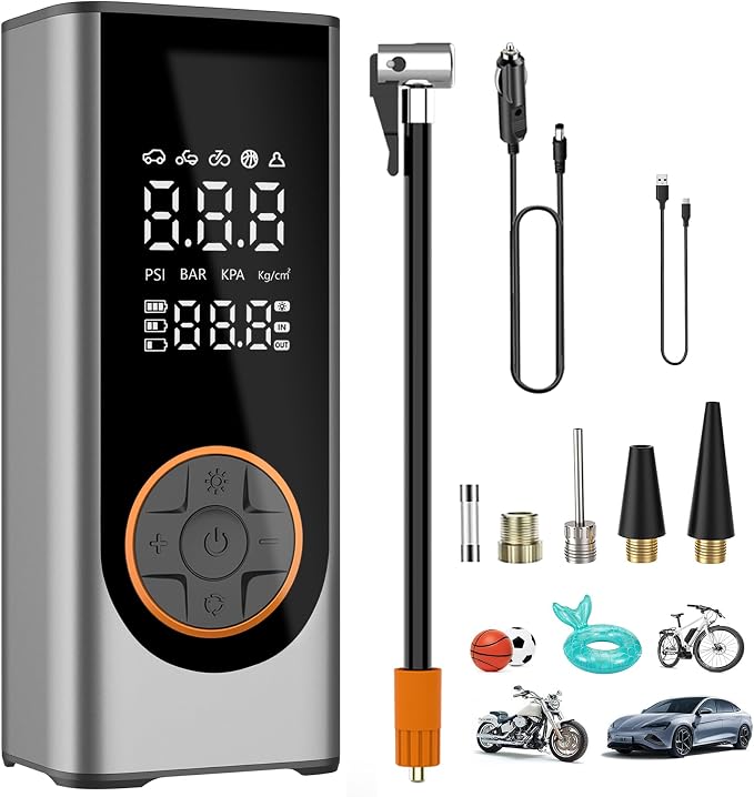 Tire Inflator Portable Air Compressor 150PSI Air Pump by Gnisang