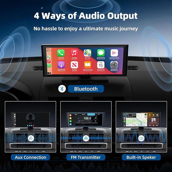 Wireless Carplay Screen for Car, 10.26" HD Touchscreen - Image 4