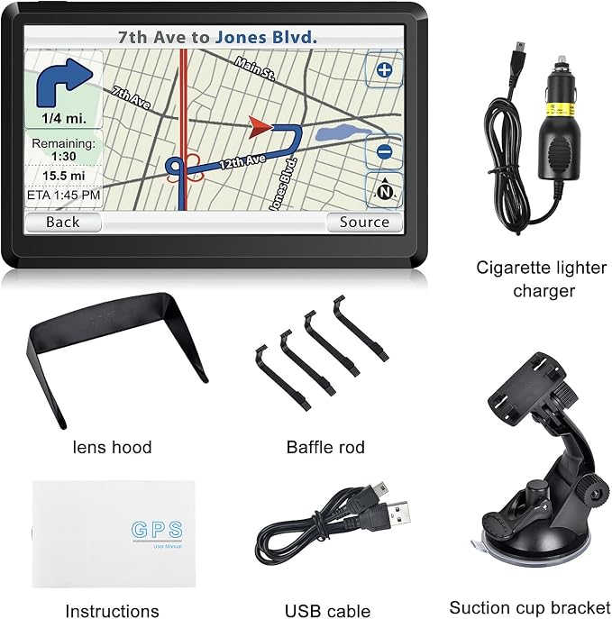 GPS Navigator for Car, Latest 2025 Map 7 inch Touch Screen Car GPS 256-16GB - Image 7