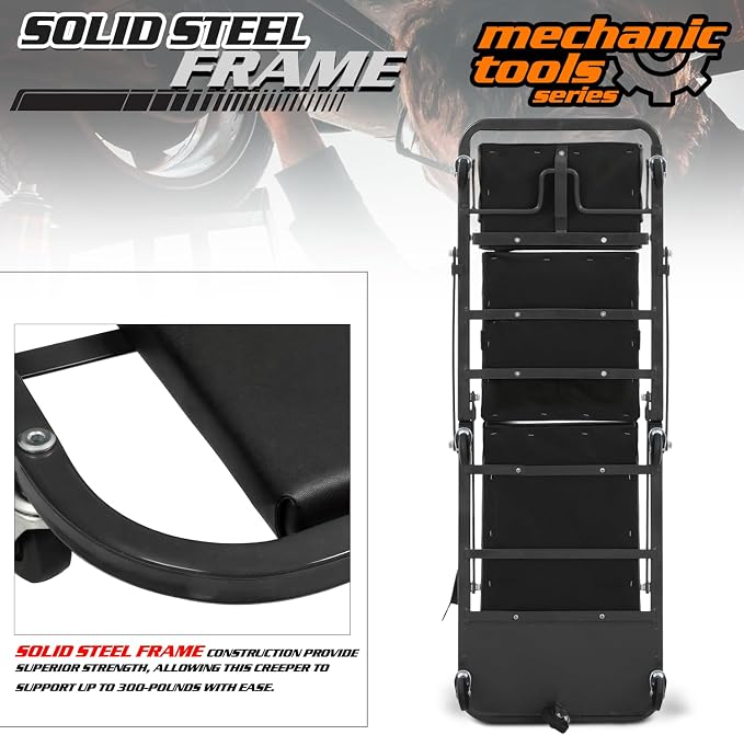 M-AUTO Heavy-Duty Convertible Mechanic Creeper, Z-Creeper 2-in-1 Creeper and - Image 5