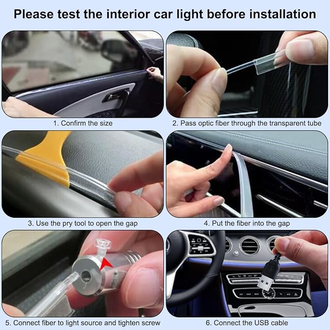 Car LED Strip Lights, LEDCARE 9 in 1 RGB Car Interior Lights - Image 6