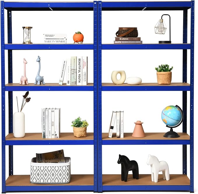 ERGOMASTER 5 Tier Utility Shelves Rack Garage Heavy Duty Steel Metal Shelving by ERGOMASTER