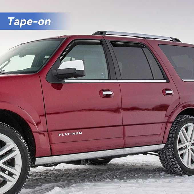 Window Visors Rain Guards for 1997-2017 Ford Expedition, Out-Channel Window - Image 3