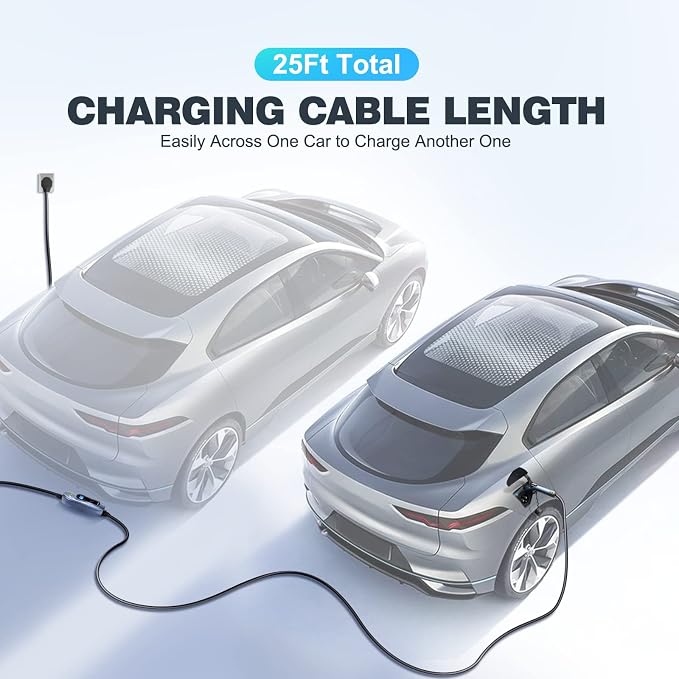 Level 2 EV Charger, 40 Amp, 240 Volt, 25ft Cable, Electric Vehicle Portable - Image 3