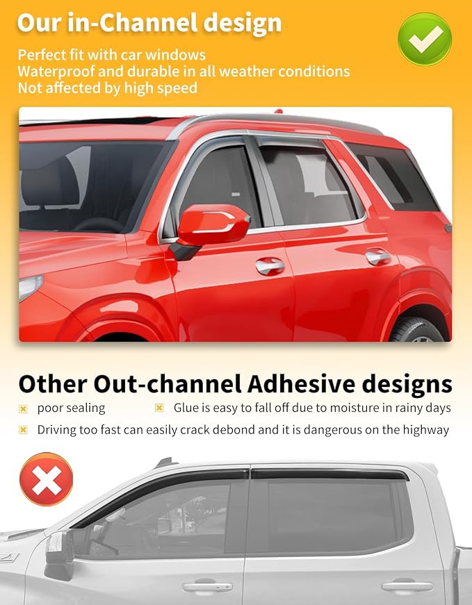 in-Channel Window Rain Guards Fit - Image 6