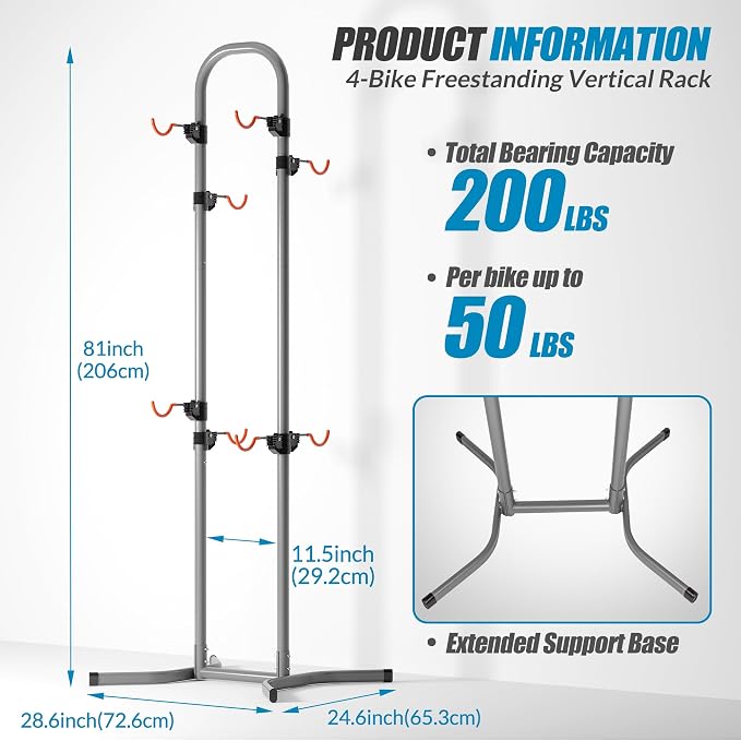Suchtale 4 Bike Rack, Bicycle Rack, Bike Storage Rack - Image 2