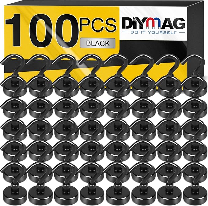 DIYMAG Magnetic Hooks, 30Lbs Strong Heavy Duty Cruise Magnet S-Hooks by DIYMAG